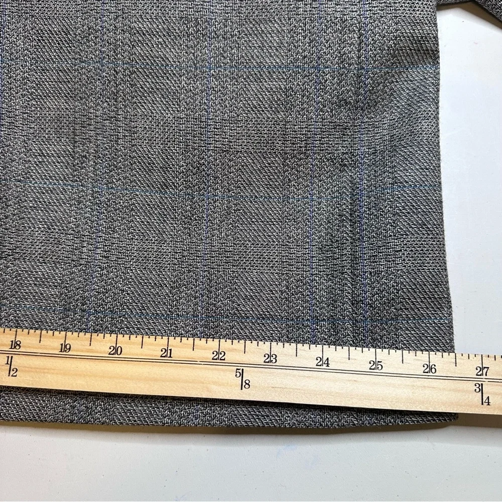 Vtg TALLIA Blazer Sport Coat 46R? Casual Jacket 100% Wool‎ Two Button Grey *READ